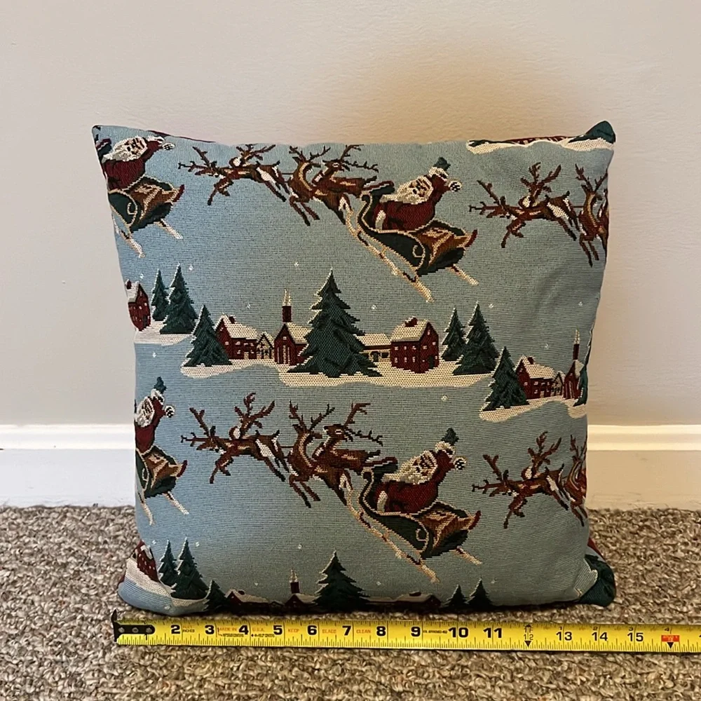 Santa Holiday Pillow-15x15